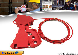 China 211g Adjustable Cable Lockout Stainless Steel 2.4 Meters Red Grip Type supplier
